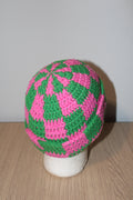 Pink & Green Checker Beanie