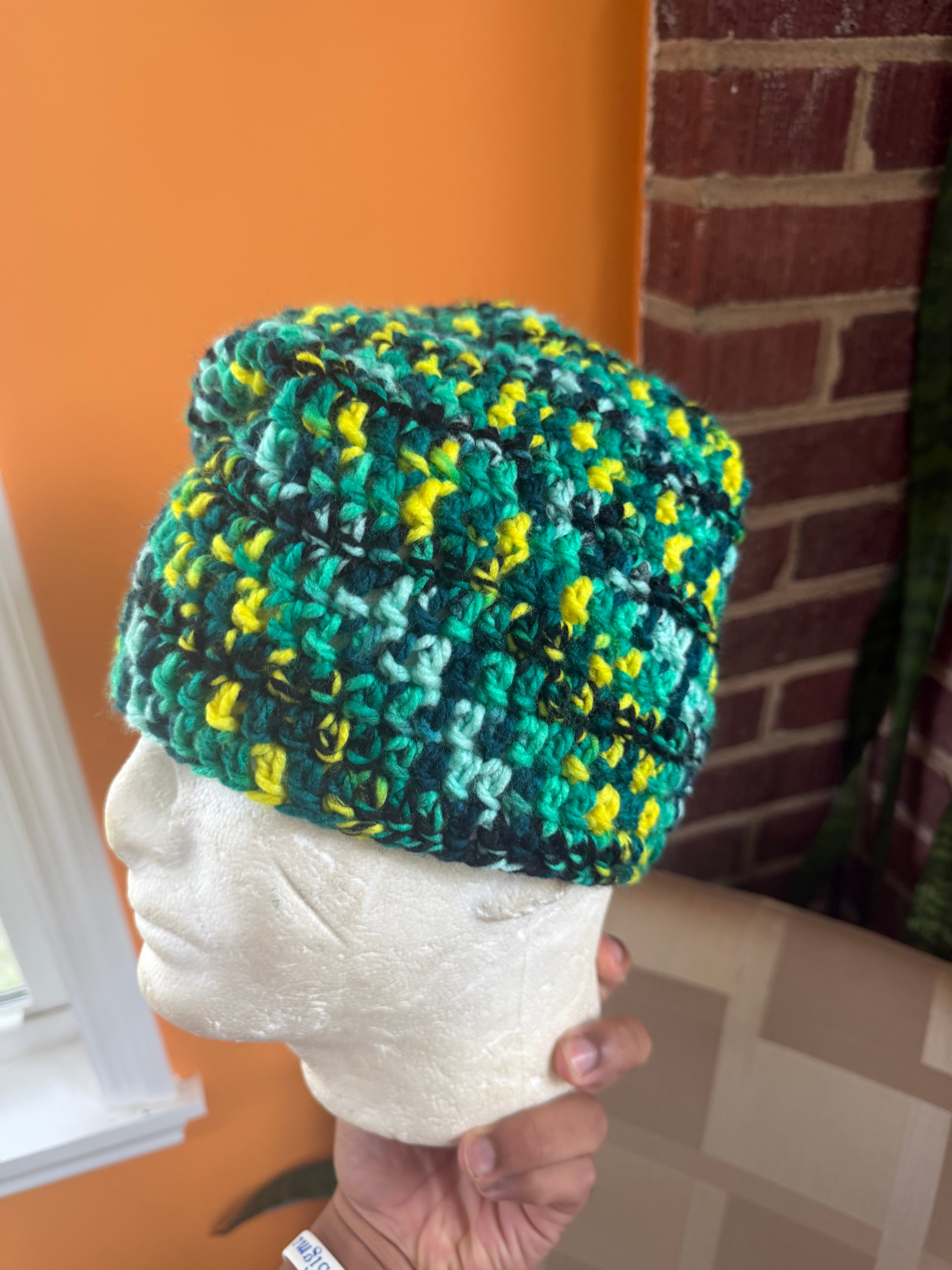Multi-Green Slouch Beanie
