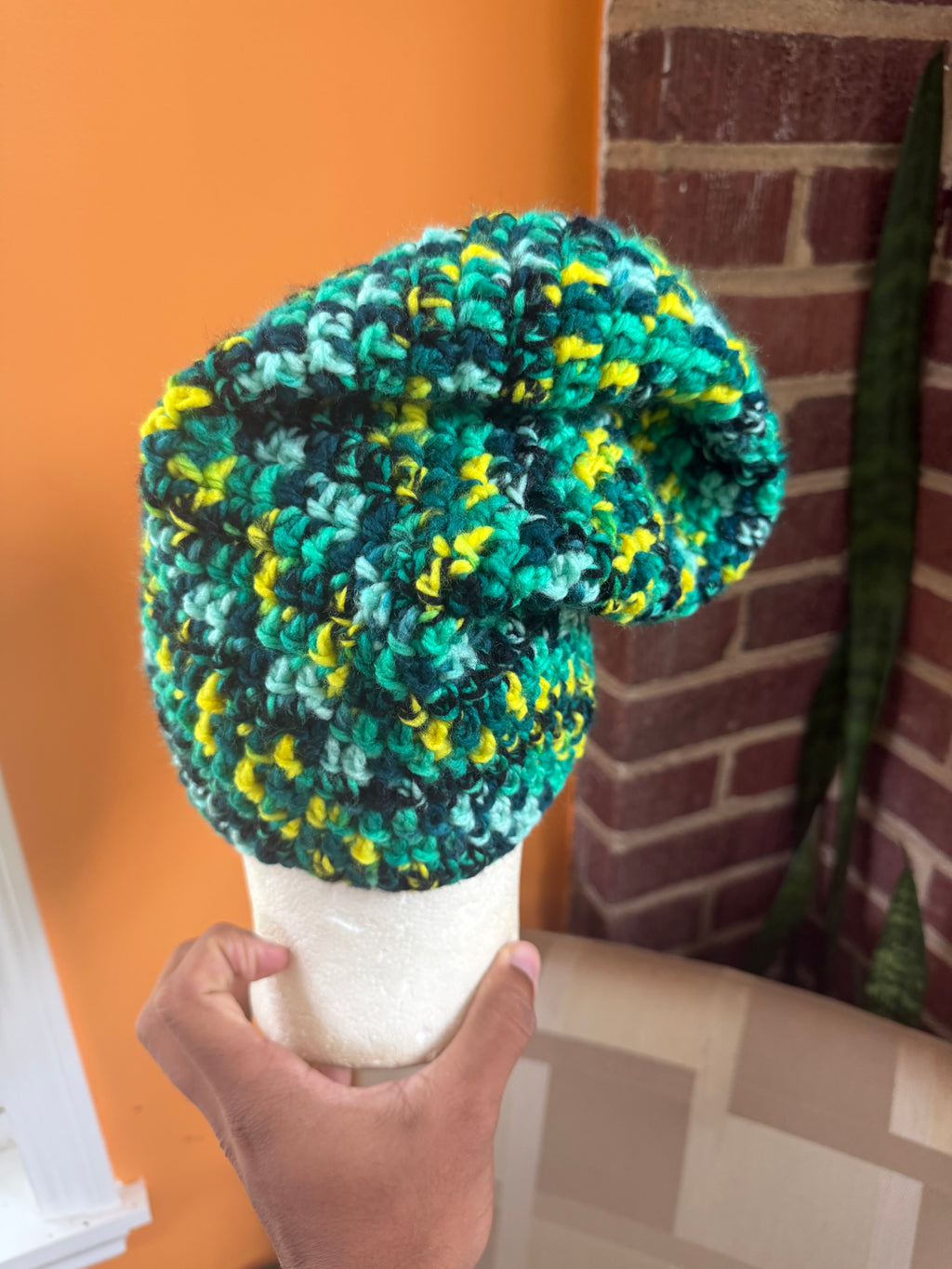 Multi-Green Slouch Beanie