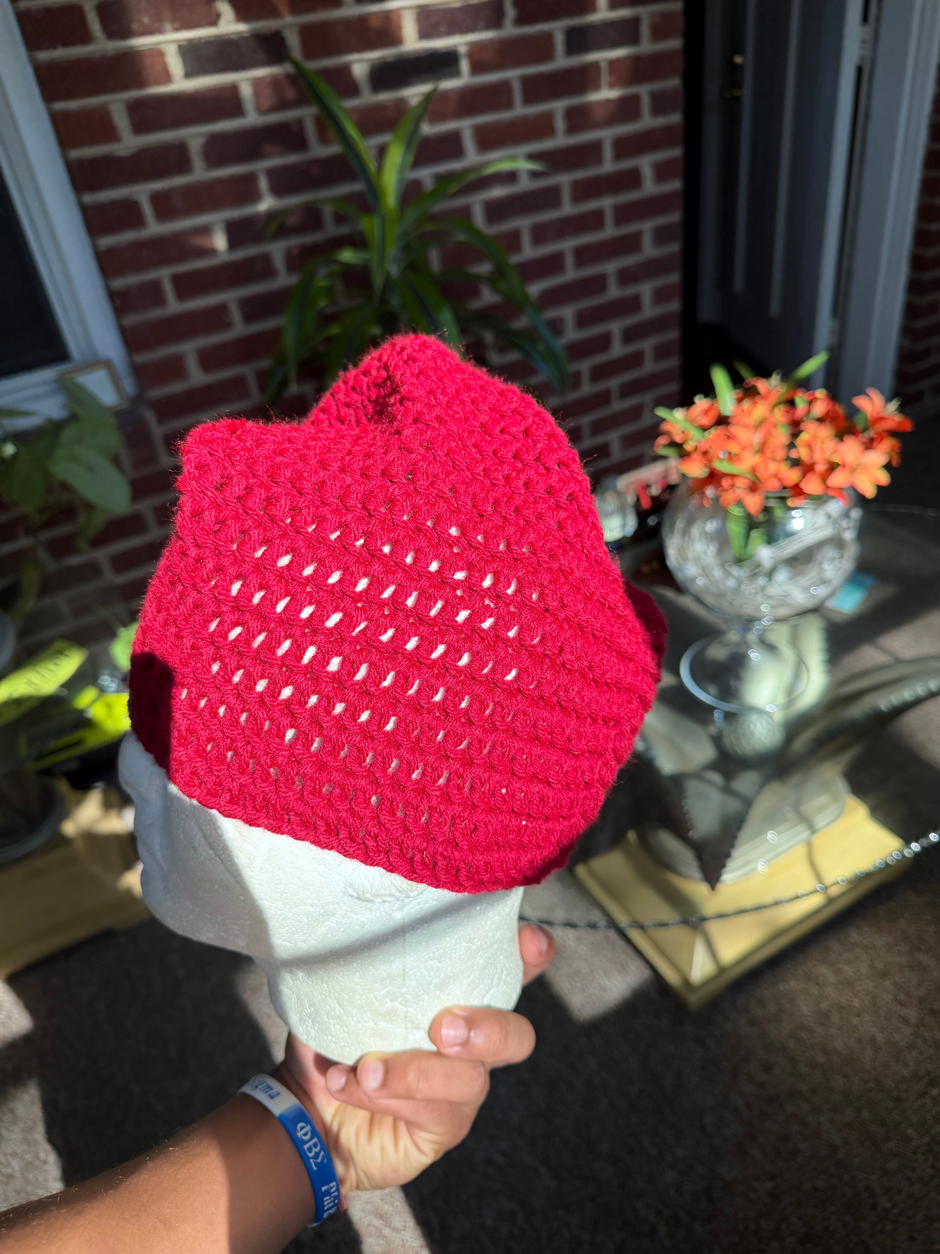 Crimson Slouch Beanie