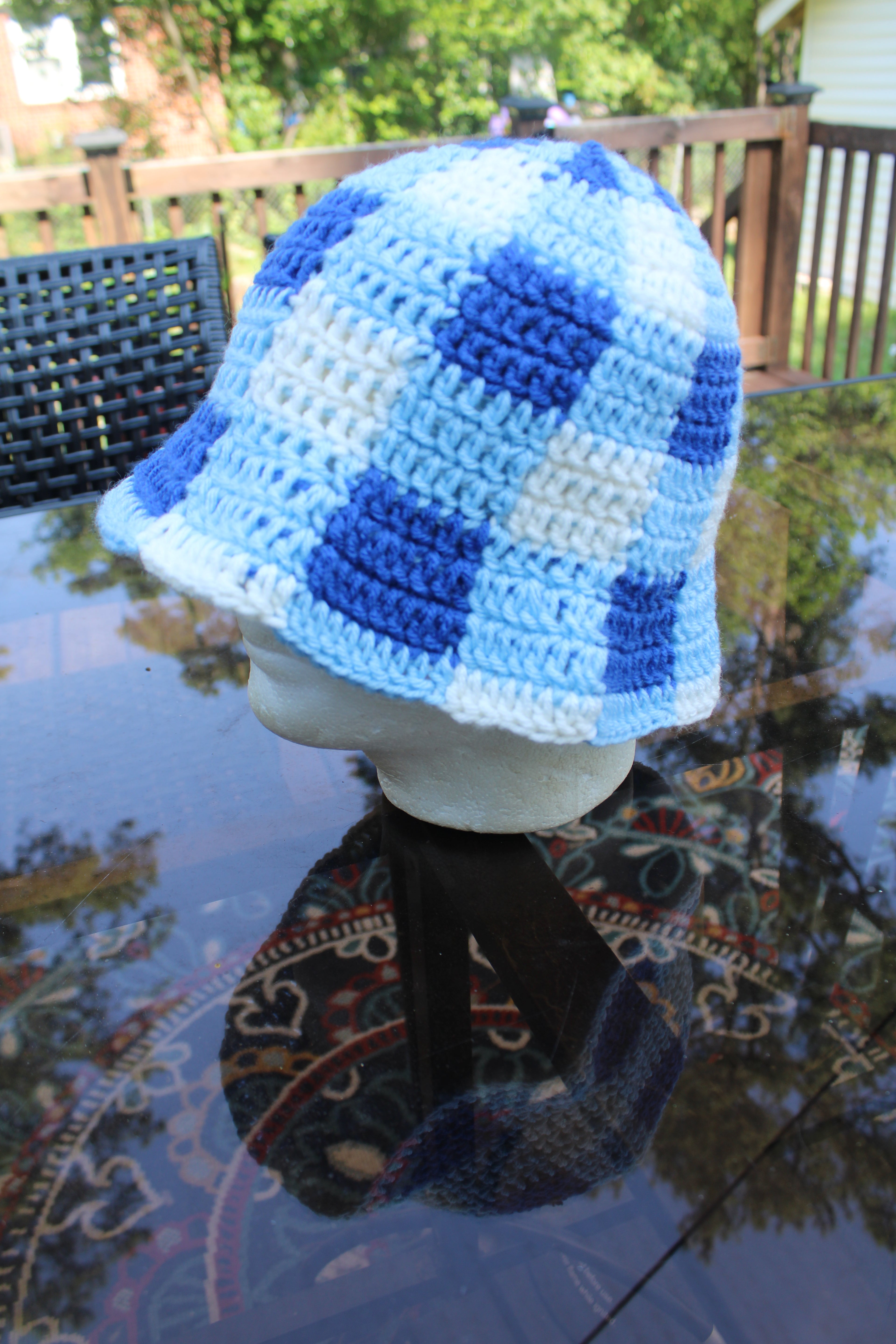 Blue Plaid Bucket Hat