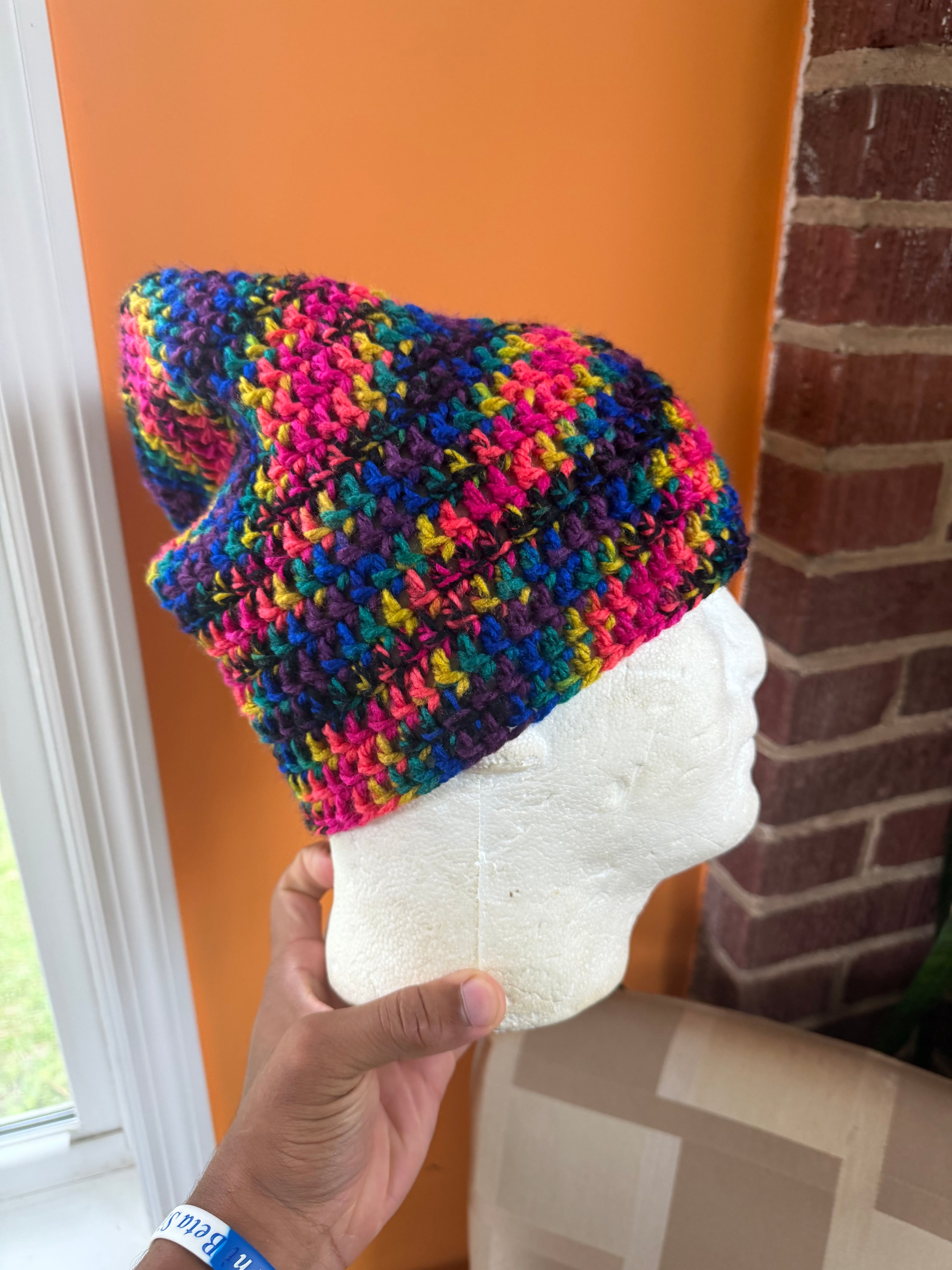 Rainbow Slouch Beanie