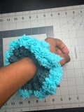 Fluffy Teal Scrunchy