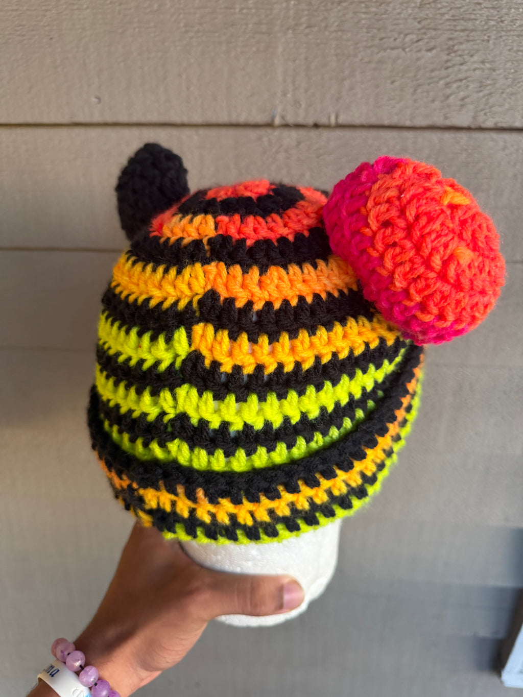 Neon Bear Beanie