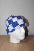 Blue & White Checker Beanie