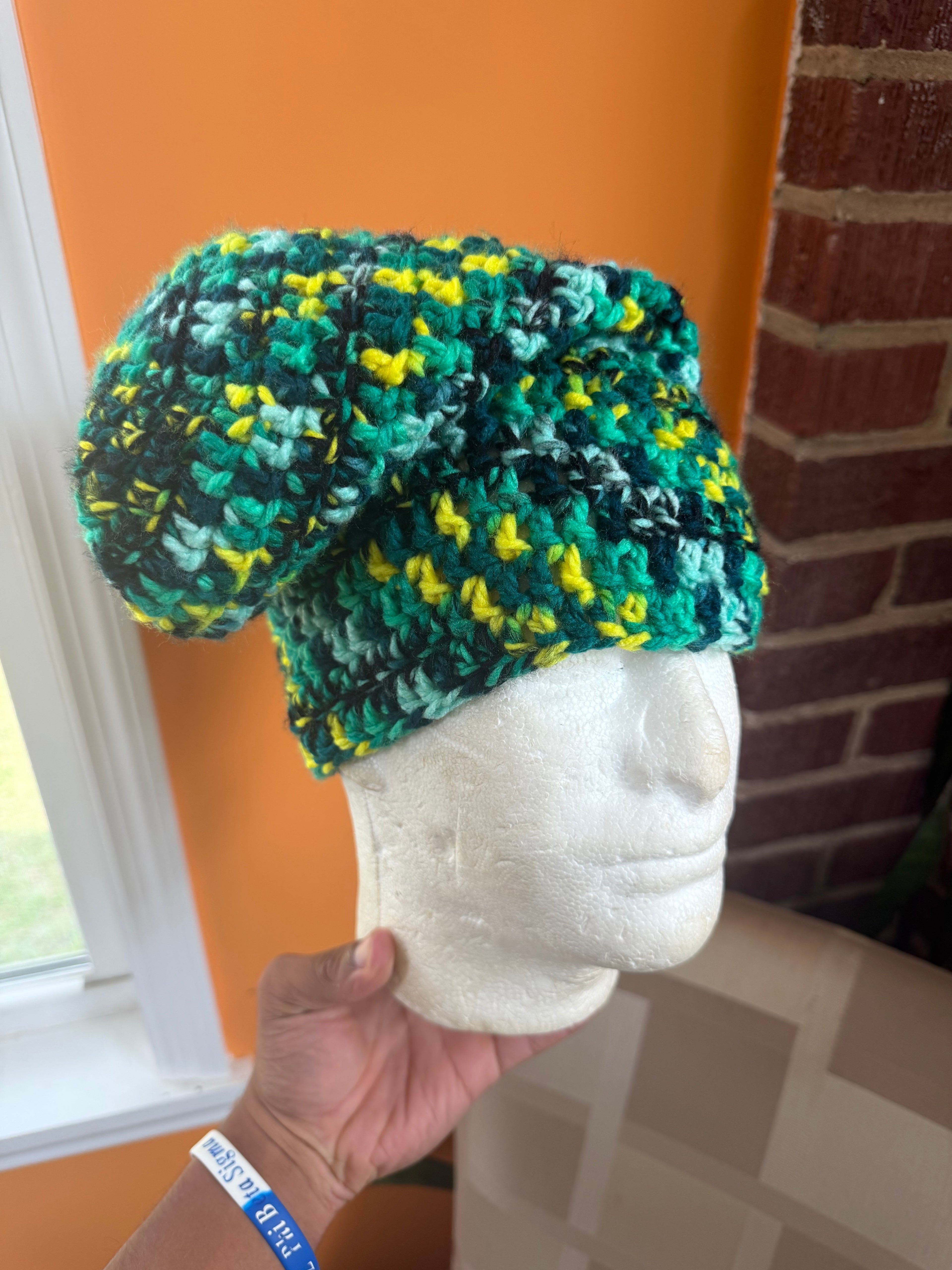 Multi-Green Slouch Beanie